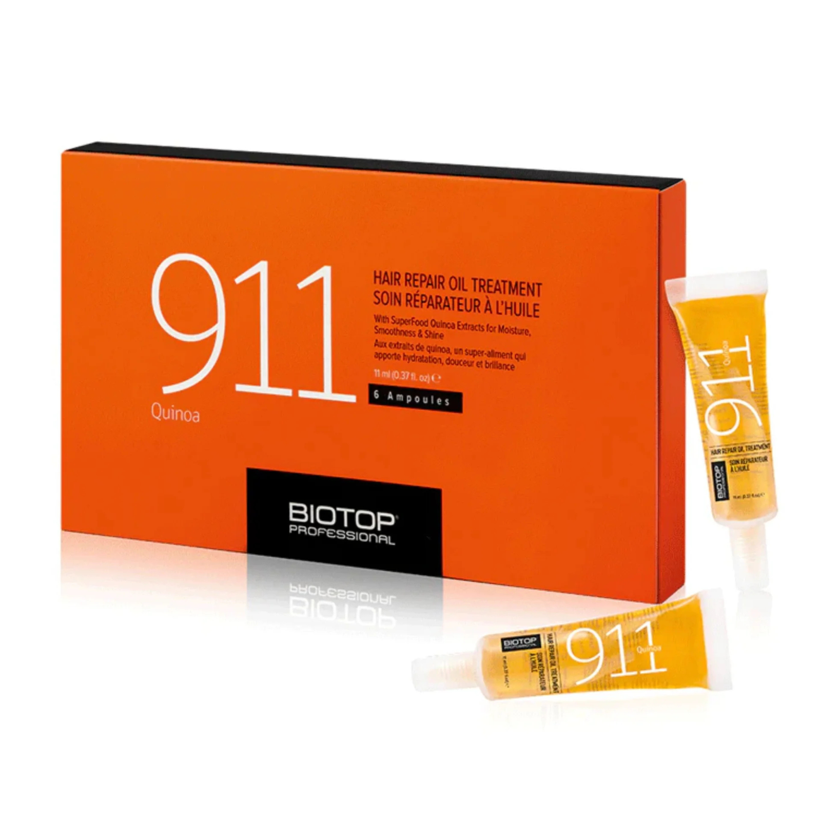 Ulei-tratament pentru repararea parului deteriorat | Biotop Quinoa 911 Hair Repair Oil  6x11ml