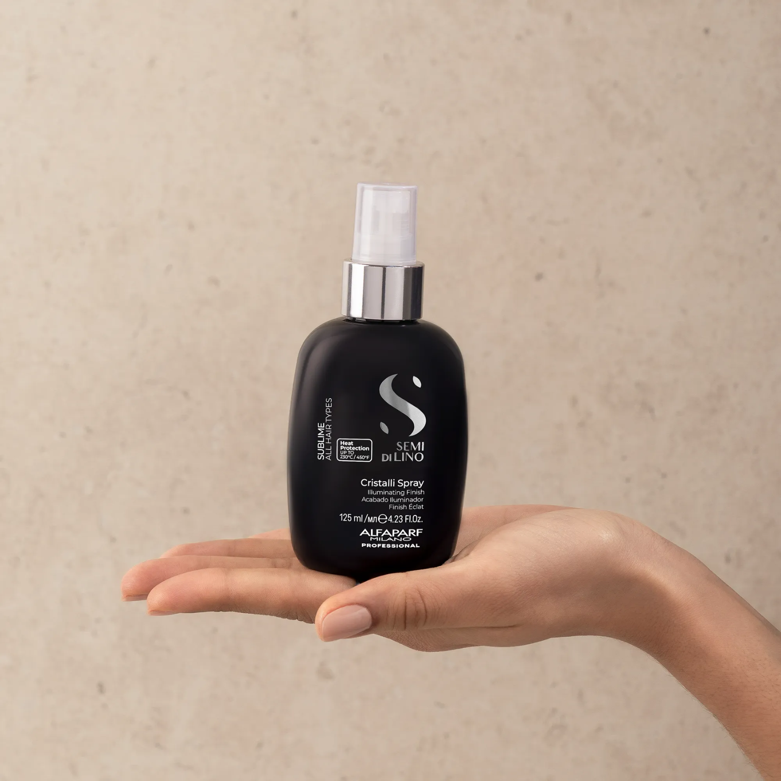 Finish iluminator instant pentru toate tipurile de păr | Alfaparf Semi di Lino Sublime Cristalli Spray 125 ml