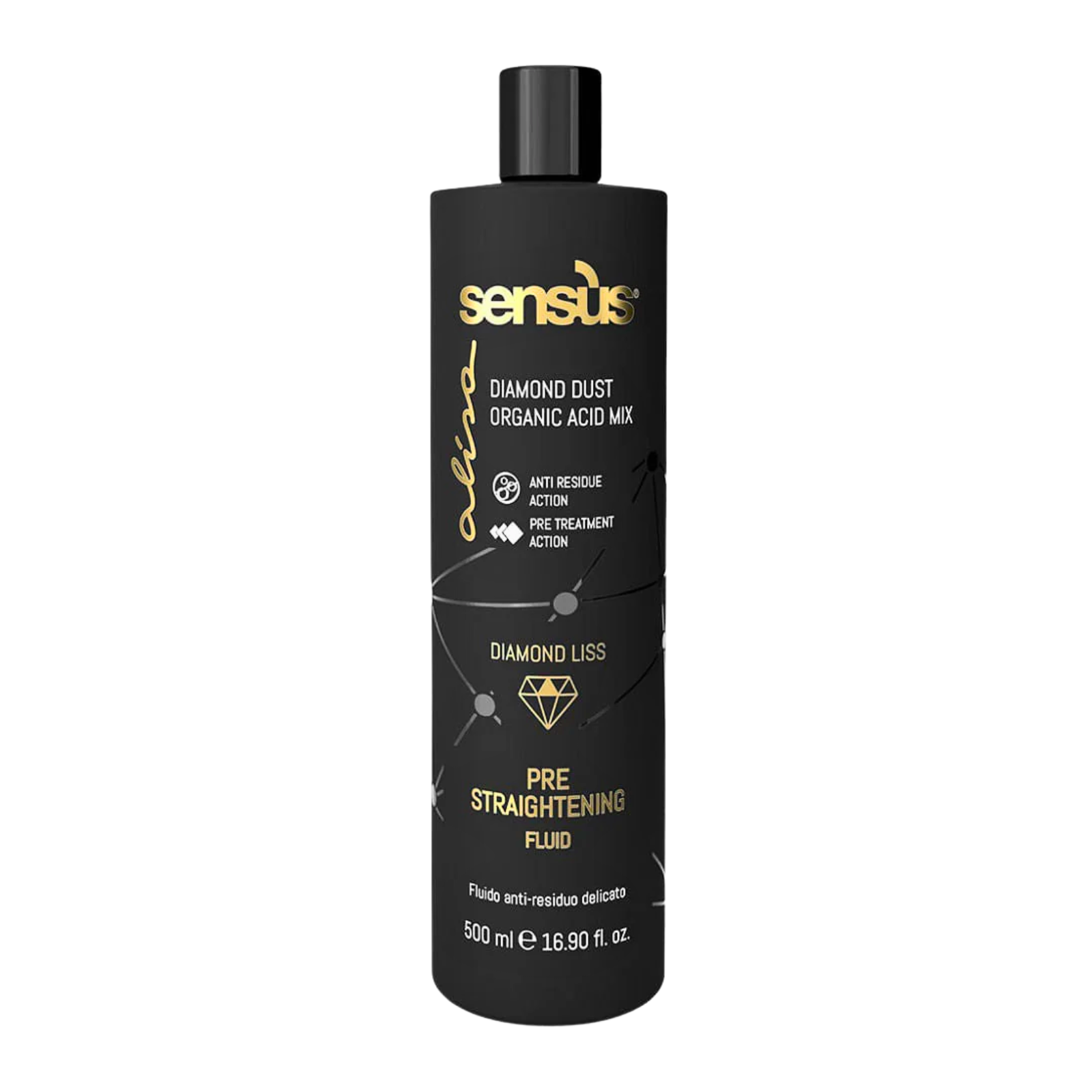  Fluid pregatitor pentru netezirea parului Sensus Alisa Diamond Liss Pre‑Straightening Fluid 500 ml