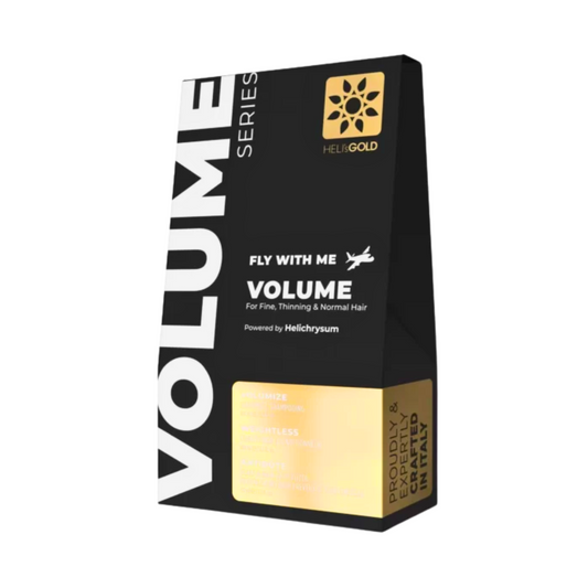 Kit calatorie pentru volum  Heli's Gold Volume Series Fly With Me  Sampon 100 ml Balsam 100 ml, Tratament 50 ml