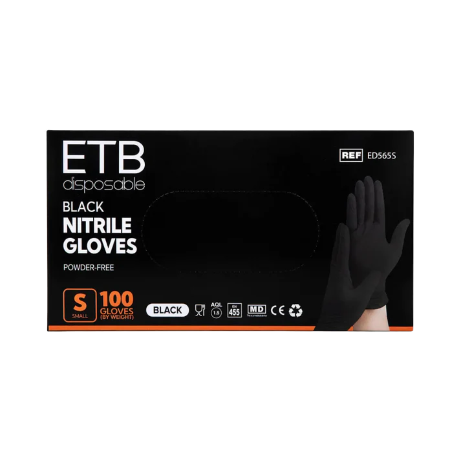 Mănuși din nitril pentru vopsit 100 buc Negru | ETB Disposable mărimea S