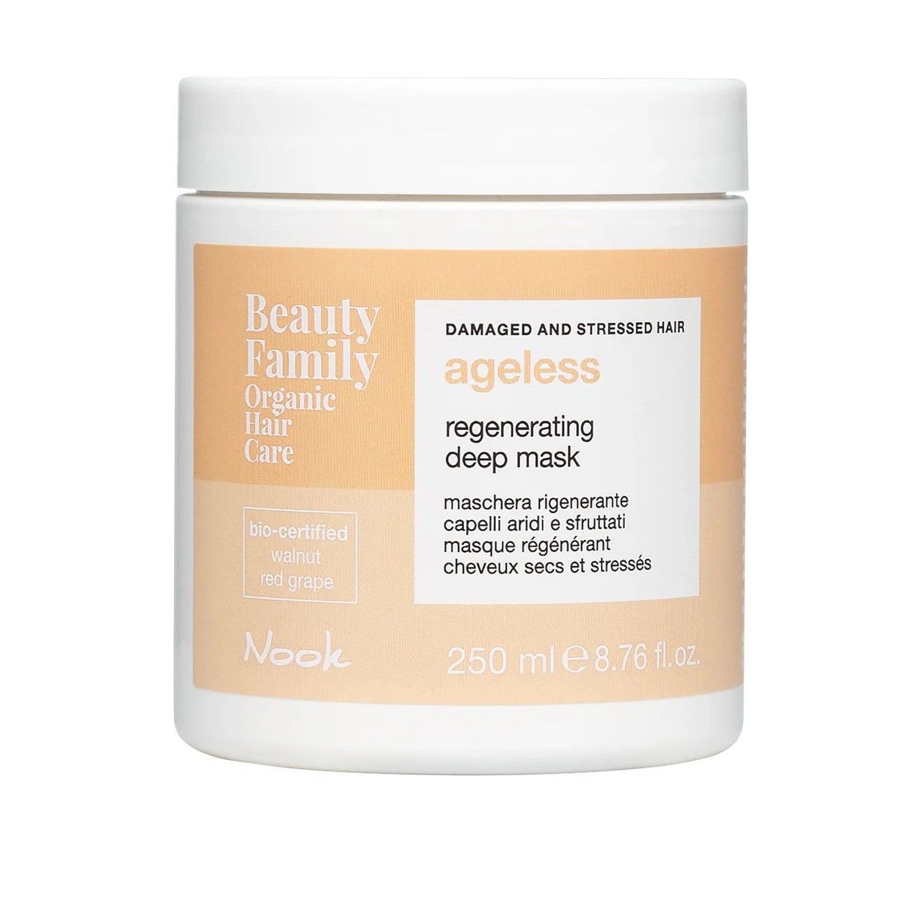 Mască organică păr uscat si deteriorat | Nook Beauty Family Ageless Regenerating Deep Mask 250ml
