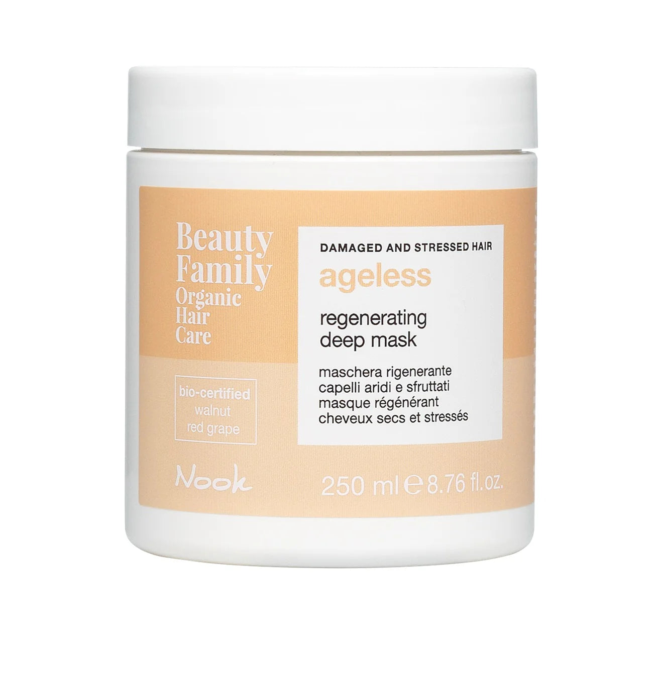 Mască organică păr uscat si deteriorat | Nook Beauty Family Ageless Regenerating Deep Mask 250ml
