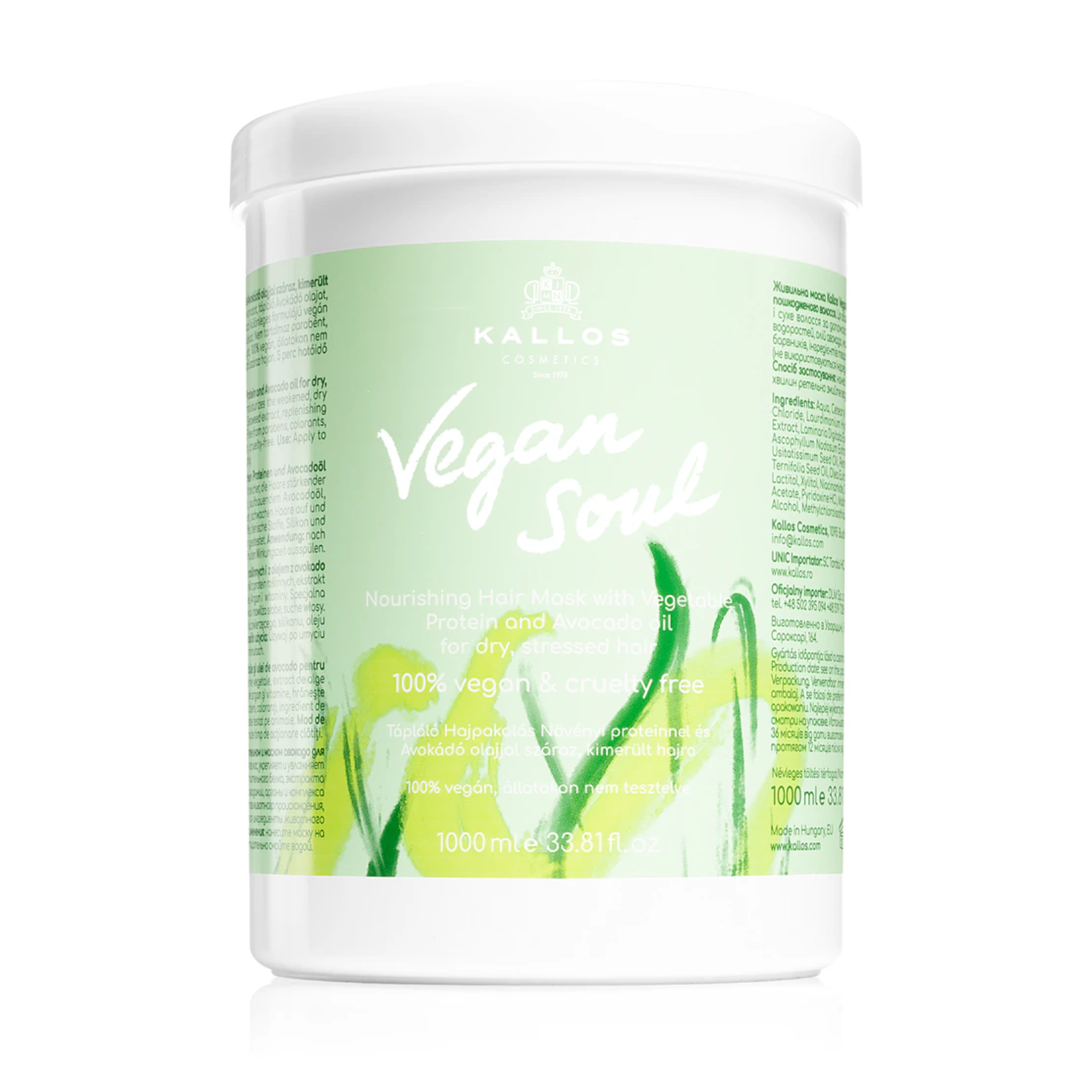 Mască nutritva par uscat | Kallos Vegan Soul  Nourshing Mask 1000 ml Beautifier Romania