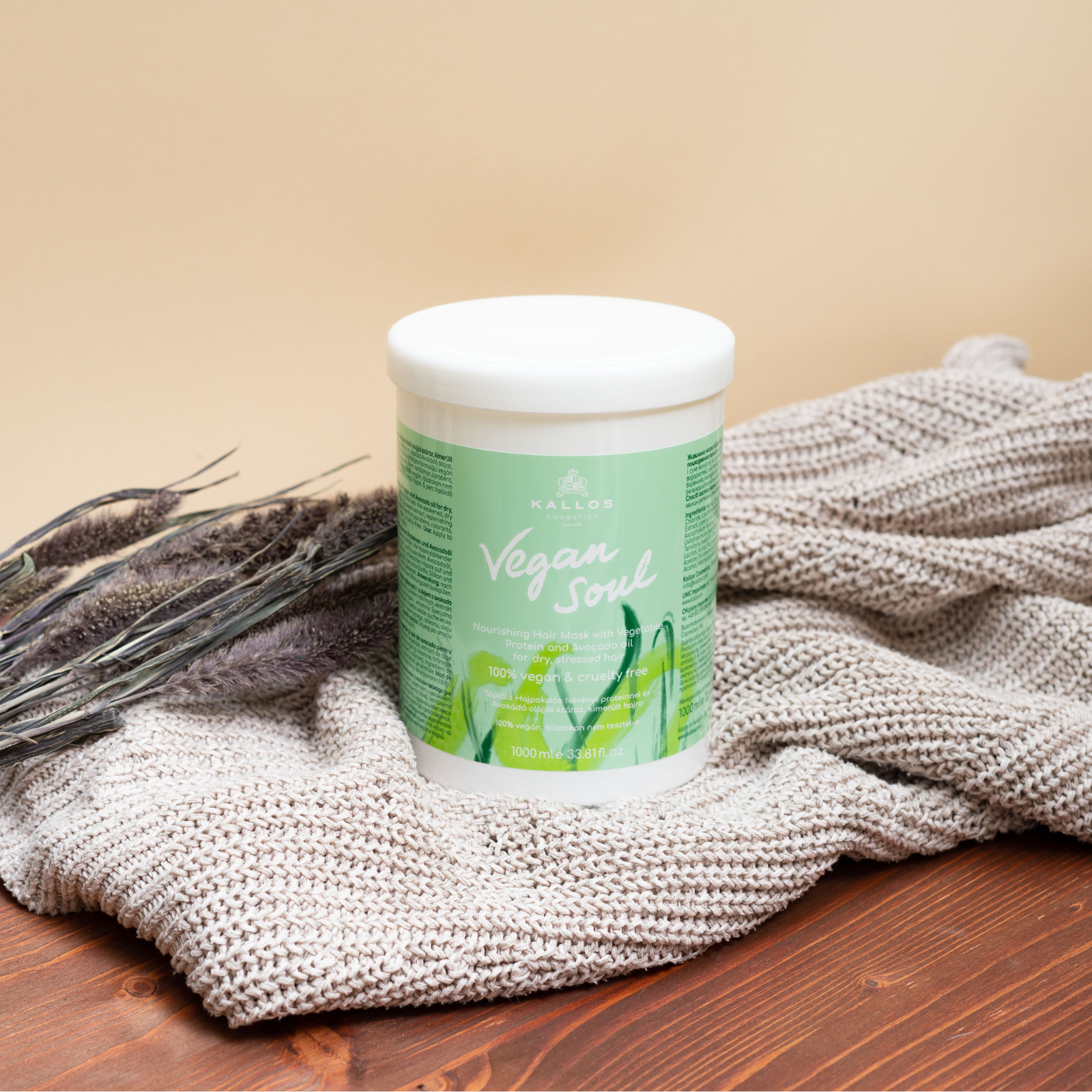 Mască nutritva par uscat | Kallos Vegan Soul  Nourshing Mask 1000 ml Beautifier Romania