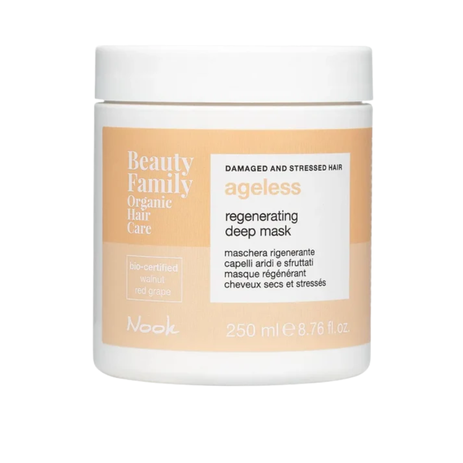 Mască organică păr uscat si deteriorat | Nook Beauty Family Ageless Regenerating Deep Mask 250ml