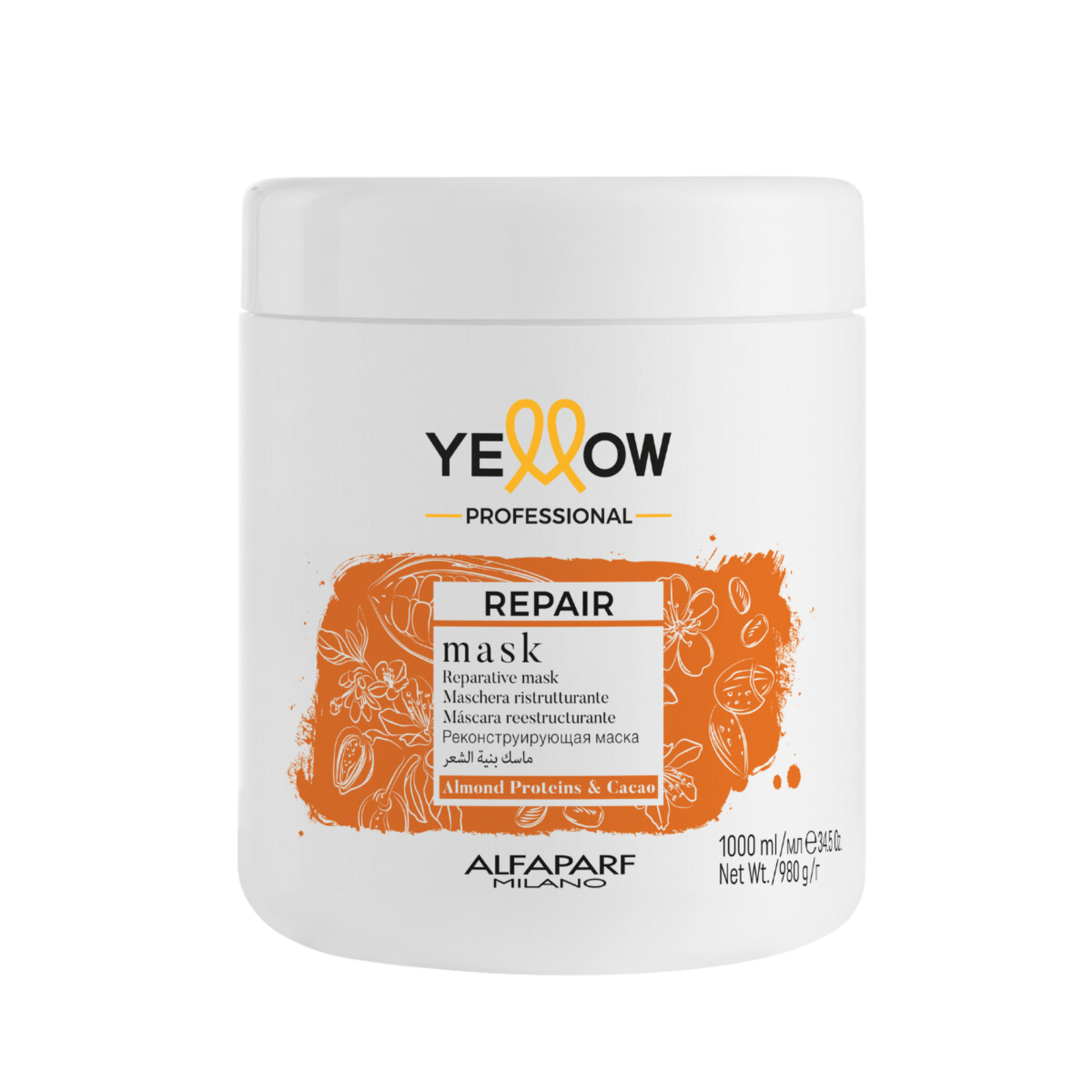 Mască reparatoare pentru păr deteriorat Alfaparf Yellow Repair Mask 1000 ml
