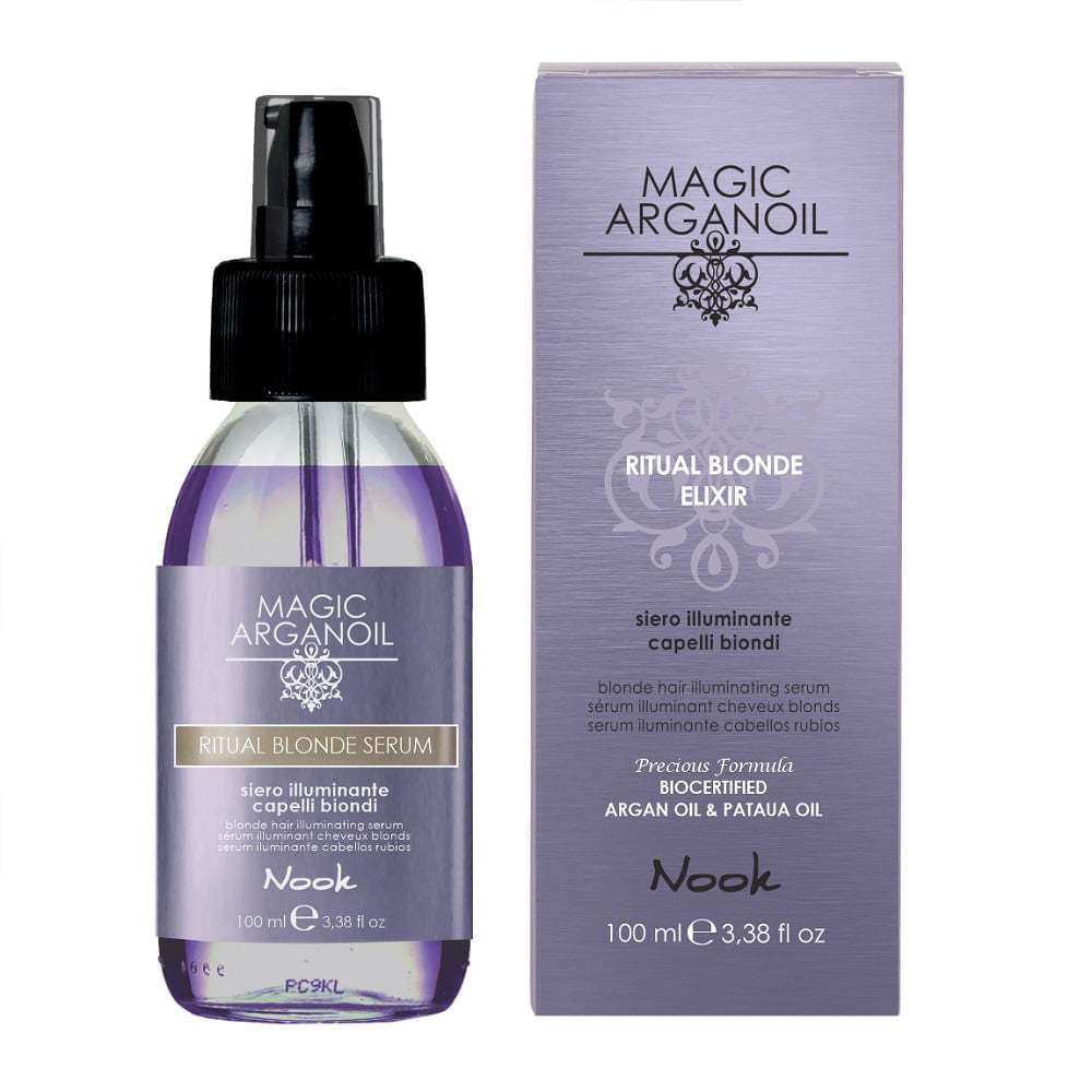 Ser iluminator pentru păr blond Nook Magic Argan Oil Ritual Blonde 100ml
