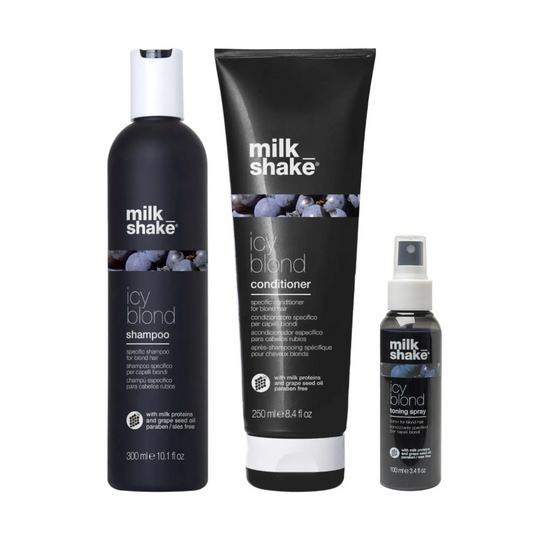 Pachet pentru crearea tonurilor reci Milkshake Icy Blond sampon balsam nuantator