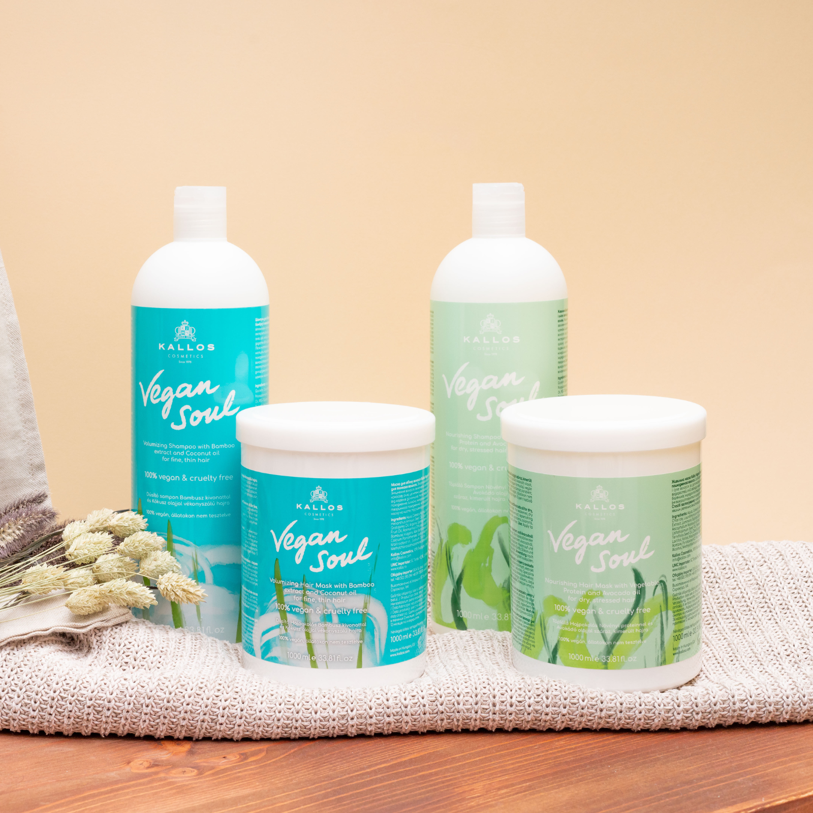 pachet Kallos Vegan Soul  Nourshing Volumizing 1000 ml Beautifier Romania