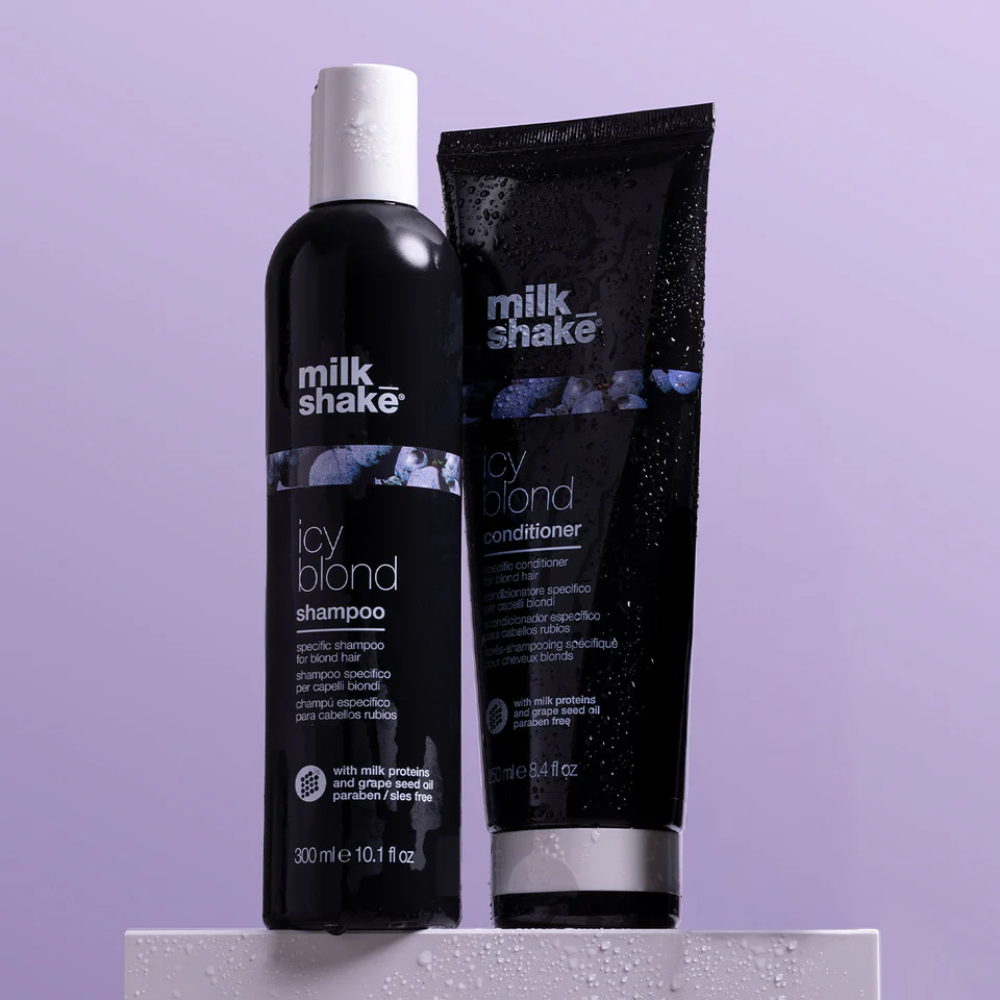Pachet pentru crearea tonurilor reci | Milkshake Icy Blond (sampon 300ml, balsam 250ml)