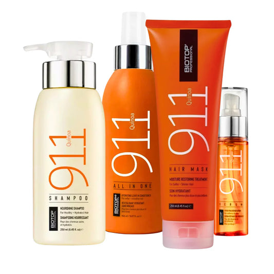 Pachet Regenerare Intensivă Păr Deteriorat | Biotop Quinoa 911 (Șampon, Masca, Leave-In, Ser)