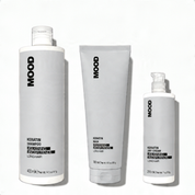 Pachet complet cu cheratină pentru reconstrucția părului lung | Mood Keratin ( Șampon 400ml, Mască 300ml, Cremă 2in1 300ml )