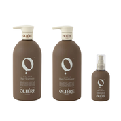 Pachet îngrijire și reconstrucție păr deteriorat, tratat chimic și termic | Oliere Paris Valour ( Șampon 500ml, Balsam 500ml, Ser 150ml )