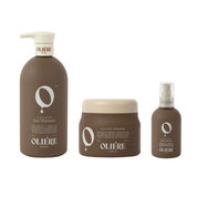 Pachet îngrijire și reconstrucție păr deteriorat, tratat chimic și termic | Oliere Paris Valour ( Șampon 500ml, Mască 500ml, Ser 150ml )