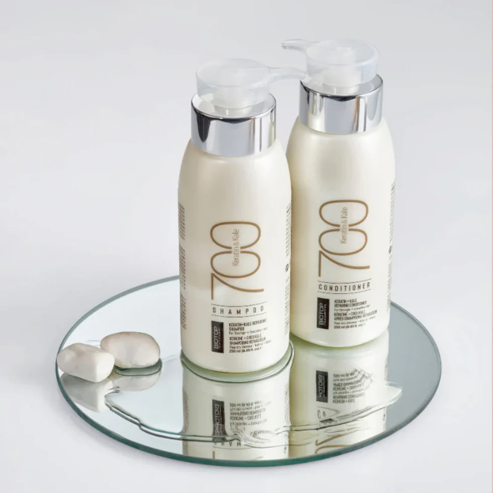 Pachet par degradat sau tratat chimic | Biotop Keratin & Kale 700 (Sampon, Balsam)