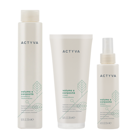 Pachet par lipsit de volum | Kemon Actyva Volume e Corposità (Sampon 250ml, Balsam 200ml, Spray 125ml) Beautifier