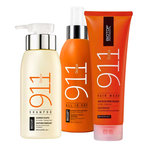 Pachet regenerare par uscat si deteriorat | Biotop Quinoa 911 (Sampon, Masca, Leave In)