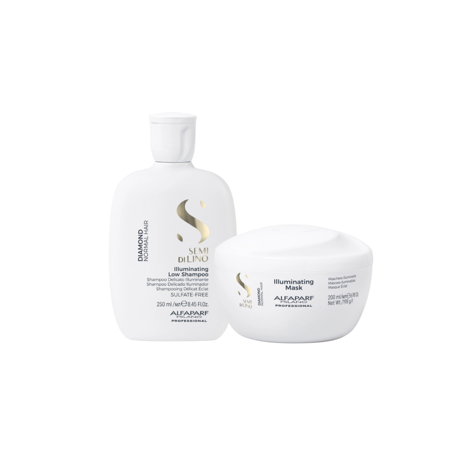 Pachet stralucire si protectie | Alfaparf Semi di Lino Diamond (sampon,masca)