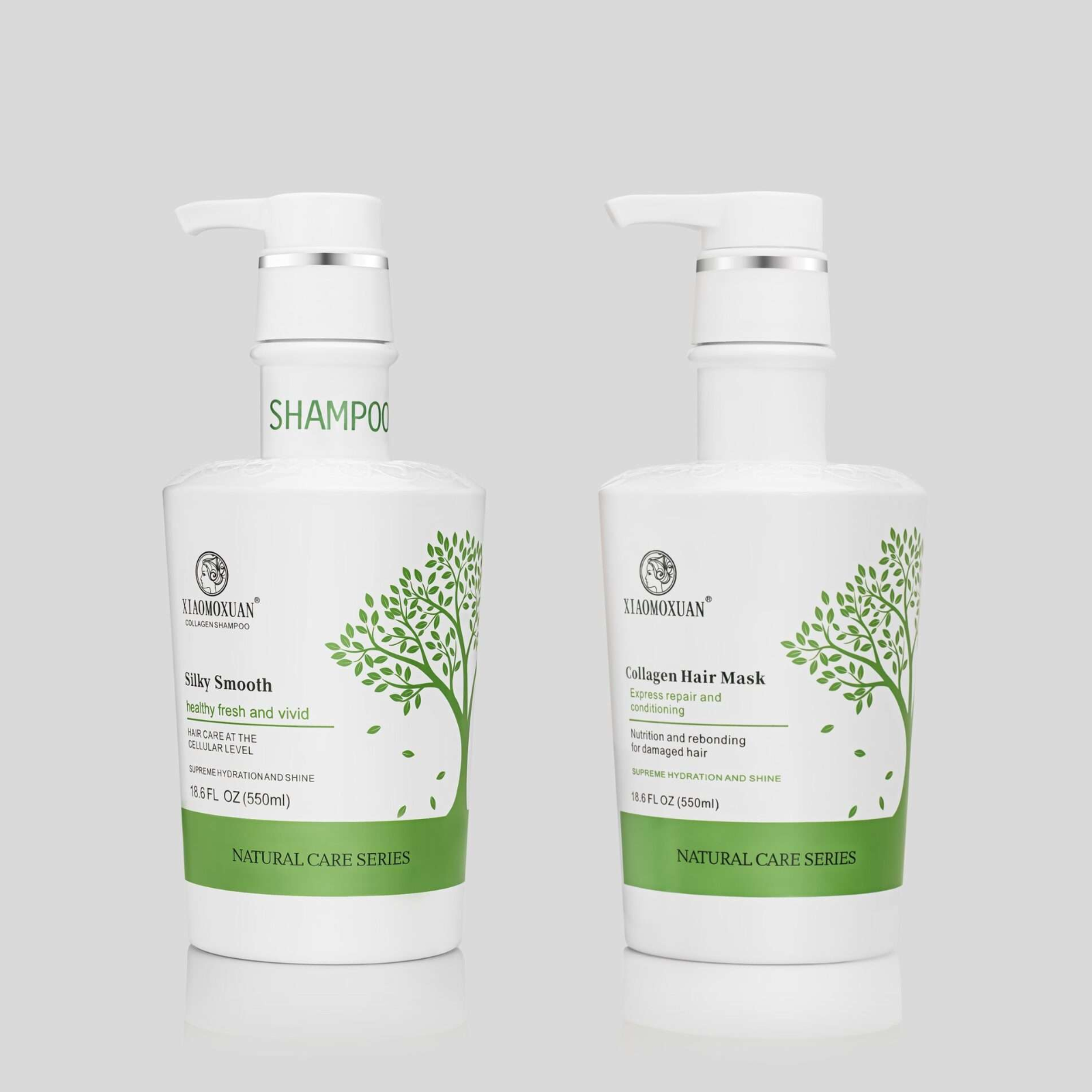 Pachet ingrijire cu colagen a parului uscat sau deteriorat | Xiaomoxuan Collagen ( Sampon 550ml, Masca 550ml )