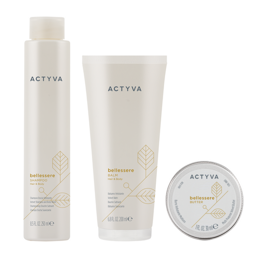 Pachet ingrijire delicata corp si scalp | Kemon Actyva Bellessere (Sampon250ml, Balsam 200ml, Unt30ml)