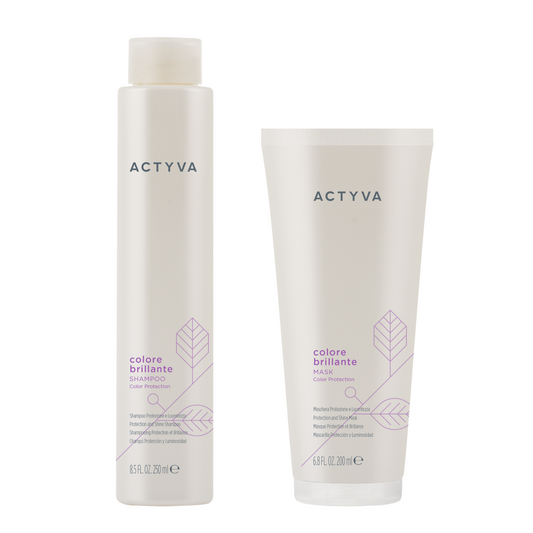 Pachet ingrijire par vopsit | Kemon Actyva Colore Brilliante (Sampon 250ml, Balsam 200ml)