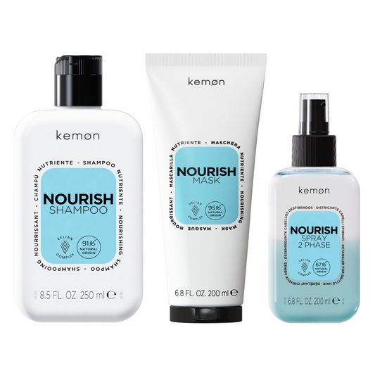 Pachet complet ingrijire si hidratare par uscat | Kemon Care Nourish ( Sampon 250ml, Masca 200ml, Spray 200ml) Beautifier