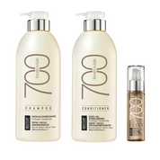 Pachet par degradat sau tratat chimic | Biotop Keratin & Kale 700 (Sampon 1000ml, Balsam 1000ml, Ser 65ml) Beautifier