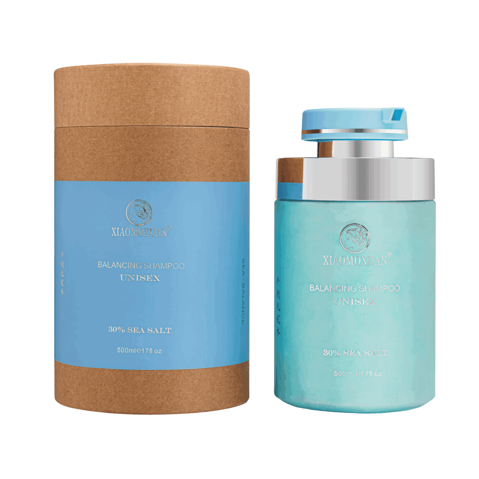 Pachet pentru echilibrarea și protecția scalpului și a părului cu extract de minerale marine | Xiaomoxuan Balancing ( Șampon 500ml, Spray Leave-In 200ml )