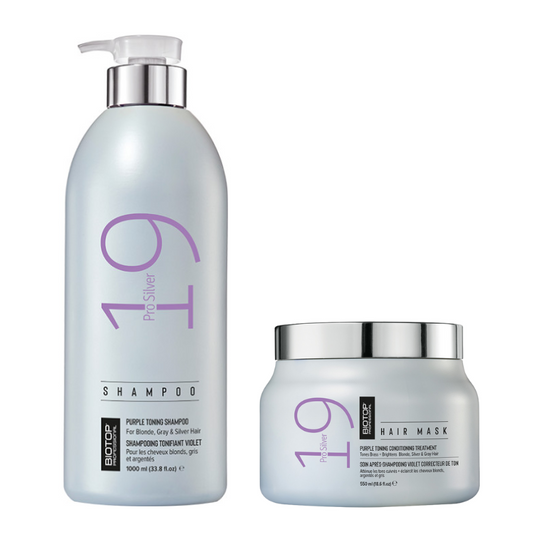 Pachet pentru ingrijirea parul blond | Biotop Pro Silver 19 (Sampon 1000ml, Masca 550ml) Beautifier