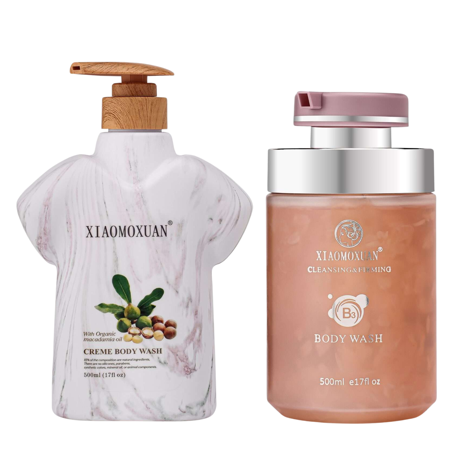 Pachet pentru îngrijirea pielii | Xiaomoxuan Body Wash ( Săpun 500ml, Gel de duș 500ml )