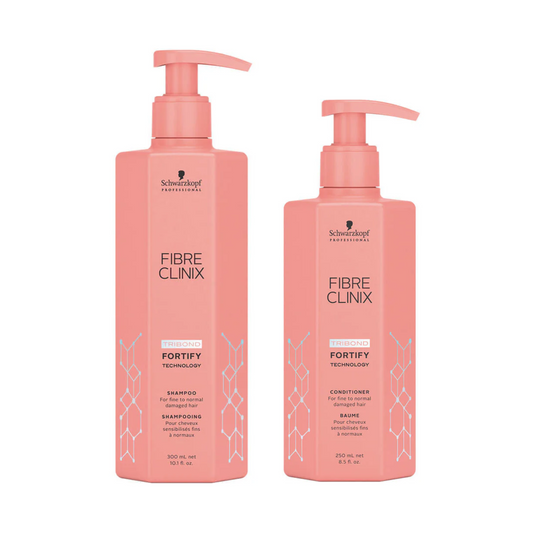 Pachet regenerare par deteriorat Schwarzkopf Professional Fibre Clinix Fortify Sampon, Balsam