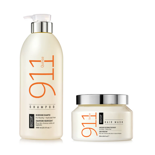 Pachet regenerare par uscat si deteriorat  Biotop Quinoa 911 Sampon 1000ml, Masca 550ml Beautifier