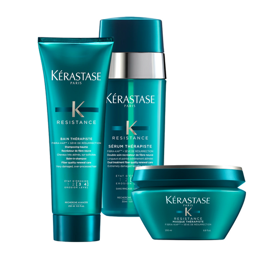 Pachet reparare intensă a părului foarte deteriorat și procesat | Kérastase Résistance (Șampon 250ml, Mască 200ml, Ser 30ml) Beautifier