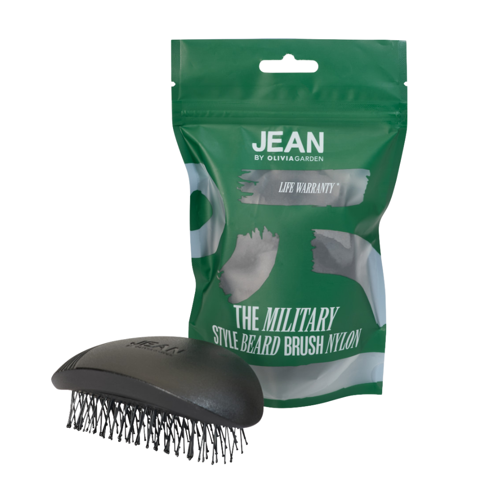 Perie Profesională pentru Barbă cu Peri din Nailon | Olivia Garden Jean The Military Style Beard Brush Nylon