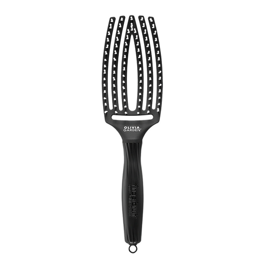 Perie pentru descurcat părul umed Olivia Garden Fingerbrush Black