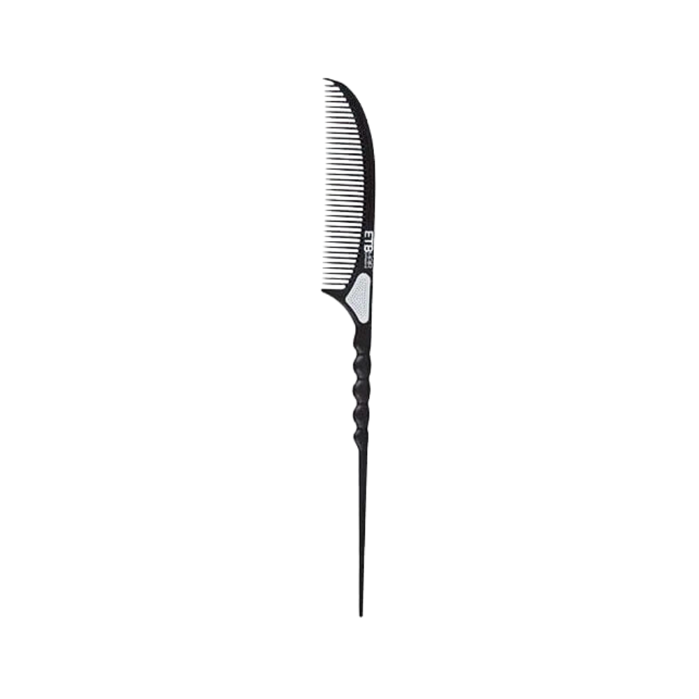 Pieptan pentru finisat din fibra de carbon negru-gri  ETB Hair Professional Beautifier