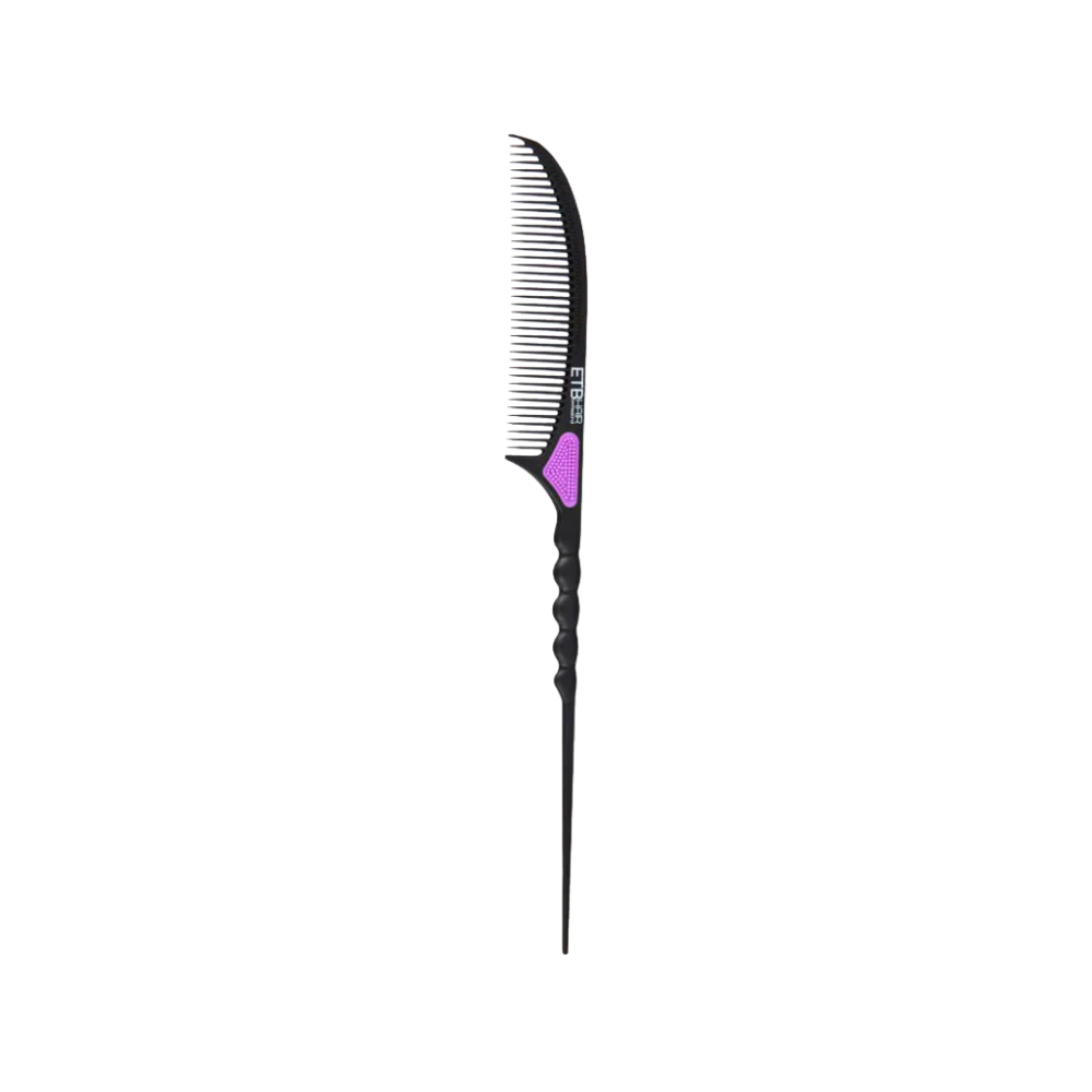 Pieptan pentru finisat din fibra de carbon negru-mov ETB Hair Professional beautifier
