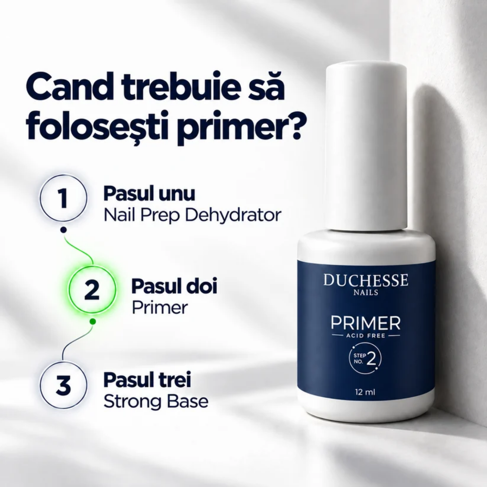 Primer fara acid pentru pregatirea unghiei naturale | Duchesse Nails Primer Acid Free Step No.2 12ml