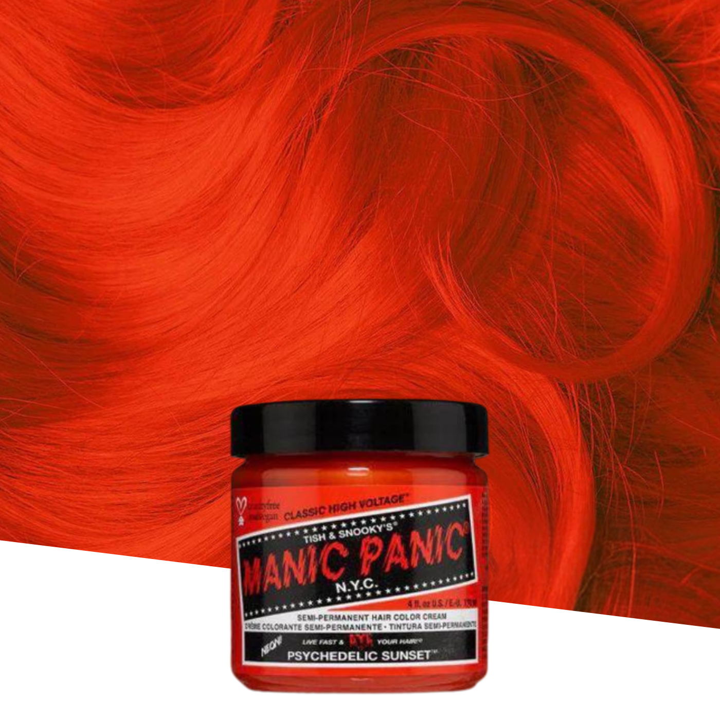 manic panic electric tiger lily vs psychedelic sunset Vopsea de Păr Semipermanentă Manic Panic Psychedelic Sunset – Beautifier