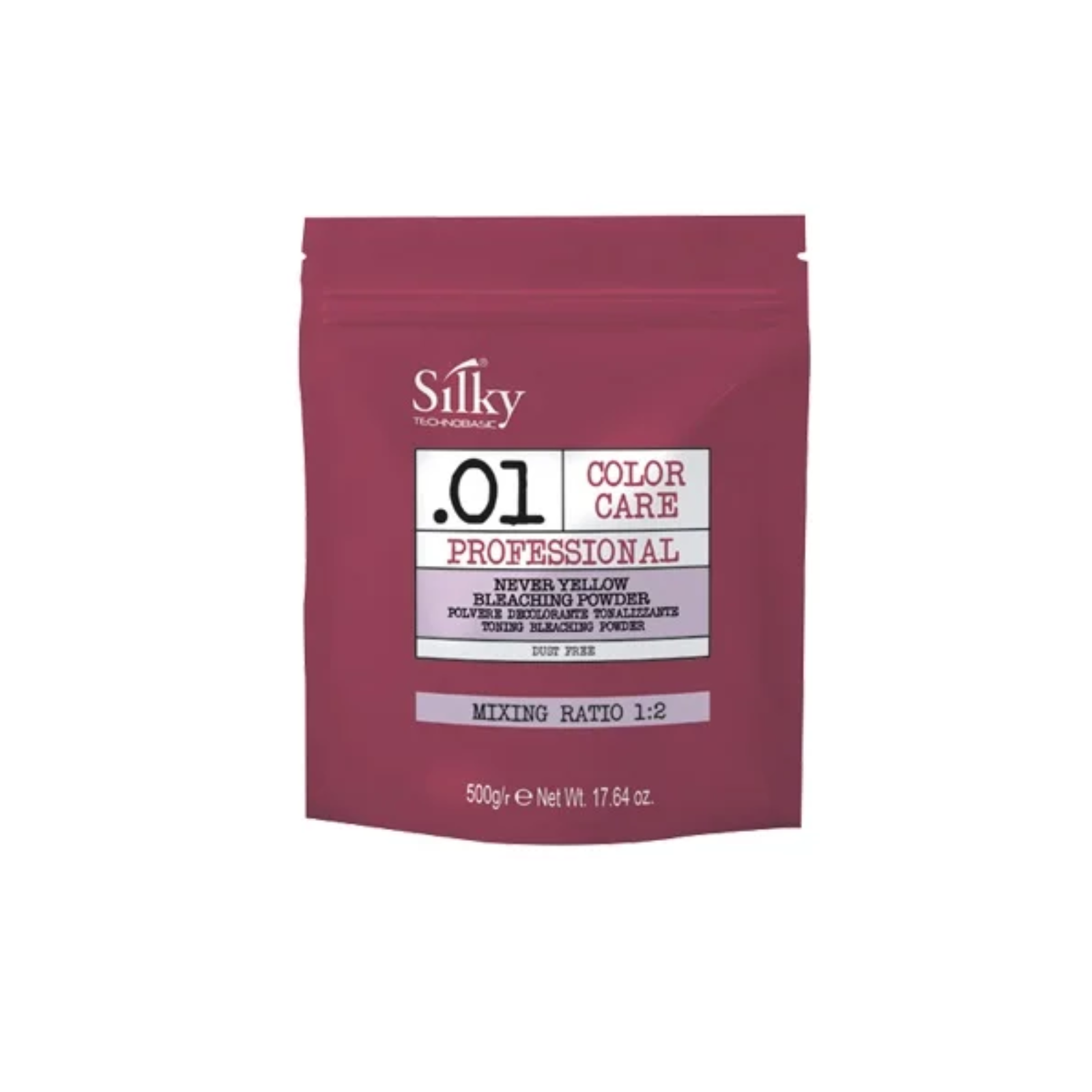 Pudră decolorantă anti-galben Silky Color Care Never Yellow Bleaching Powder 500 g Beautifier