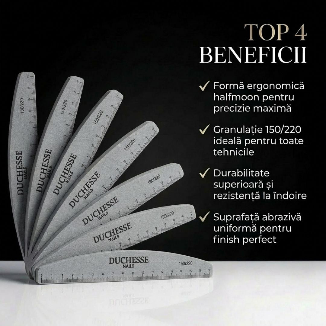 Set 20 Buffer Profesional Unghii, Semiluna, Granulatie 150/220