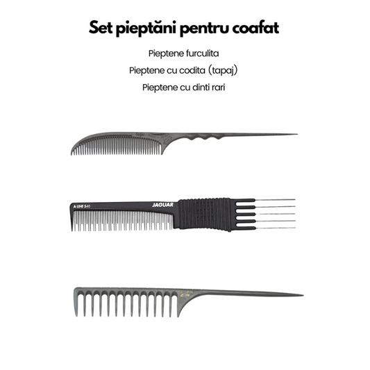 Set pieptăni profesionali antistatici pentru coafat Fejic 296 801 Jaguar 