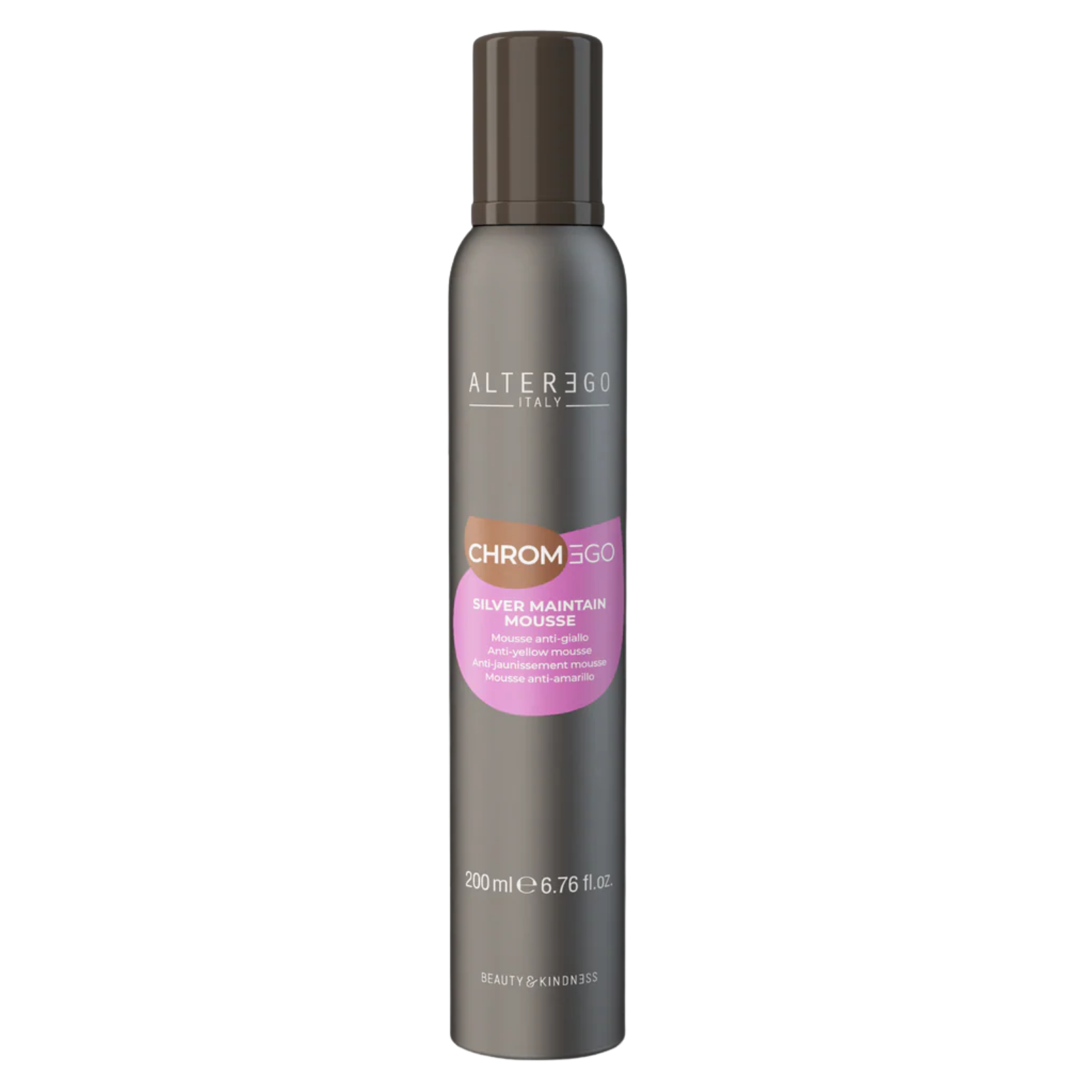 Spumă hidratantă pentru părul vopsit blond, cu efect anti îngălbenire | AlterEgo ChromEgo Silver Maintain Mousse 200ml original Romania Beautifier.ro