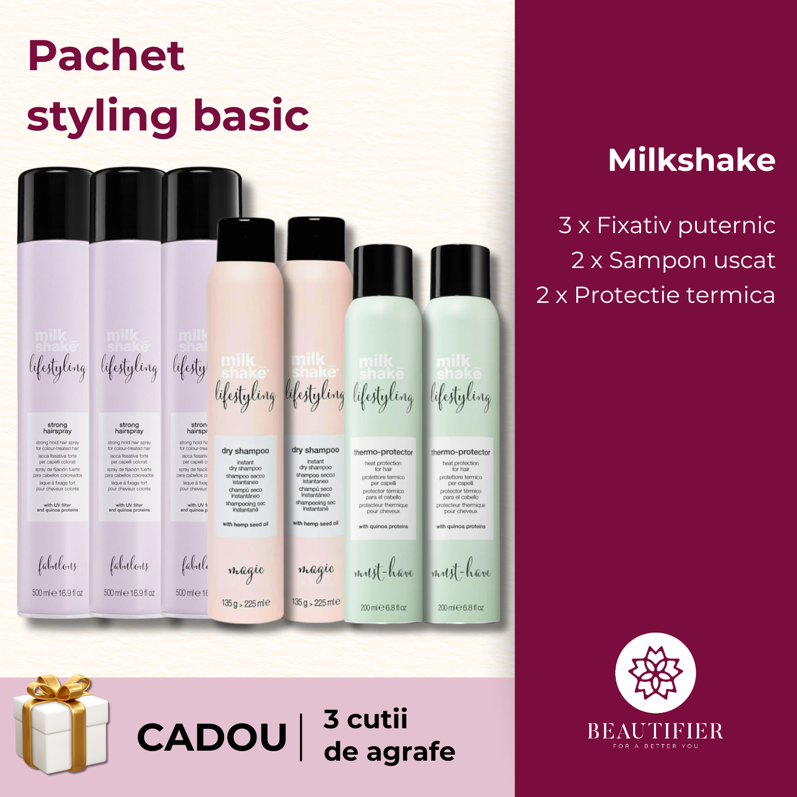 Pachet styling basic (cadou 3 cutii de agrafe)