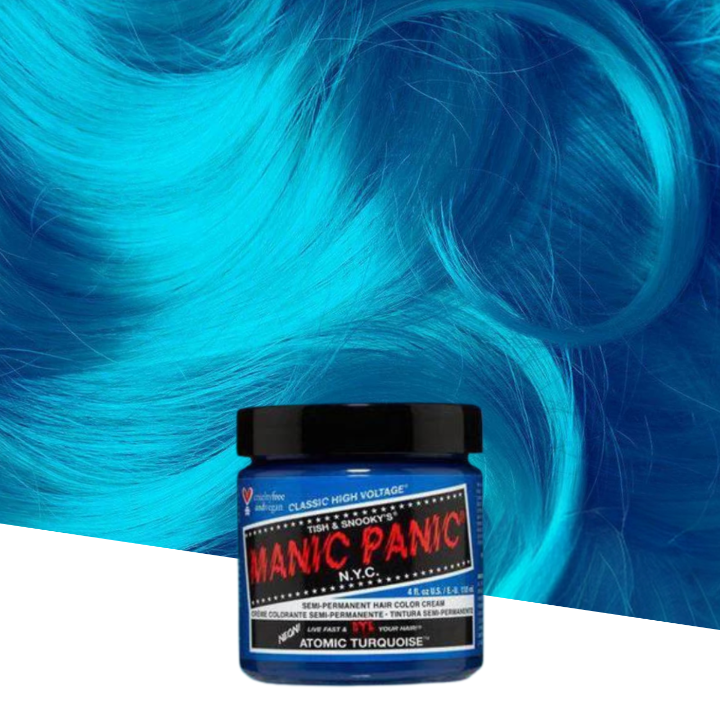 Vopsea de Par Semipermanenta Atomic Turquoise - Manic Panic 118 ml