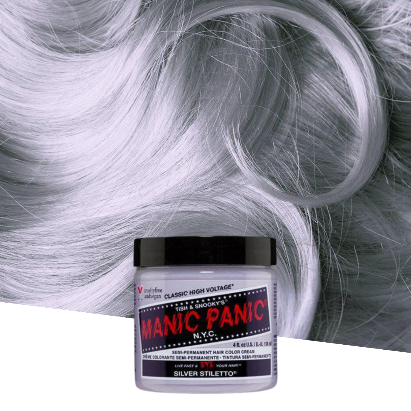 Vopsea de Par Semipermanenta Silver Stiletto - Manic Panic 118 ml