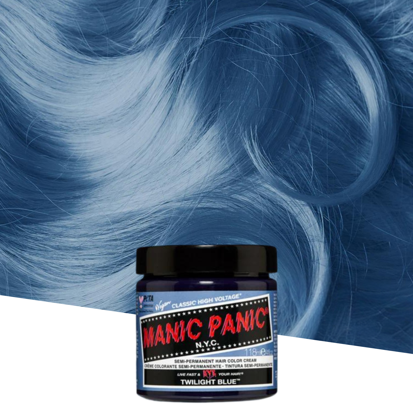 Vopsea de Par Semipermanenta Twilight Blue - Manic Panic 118 ml