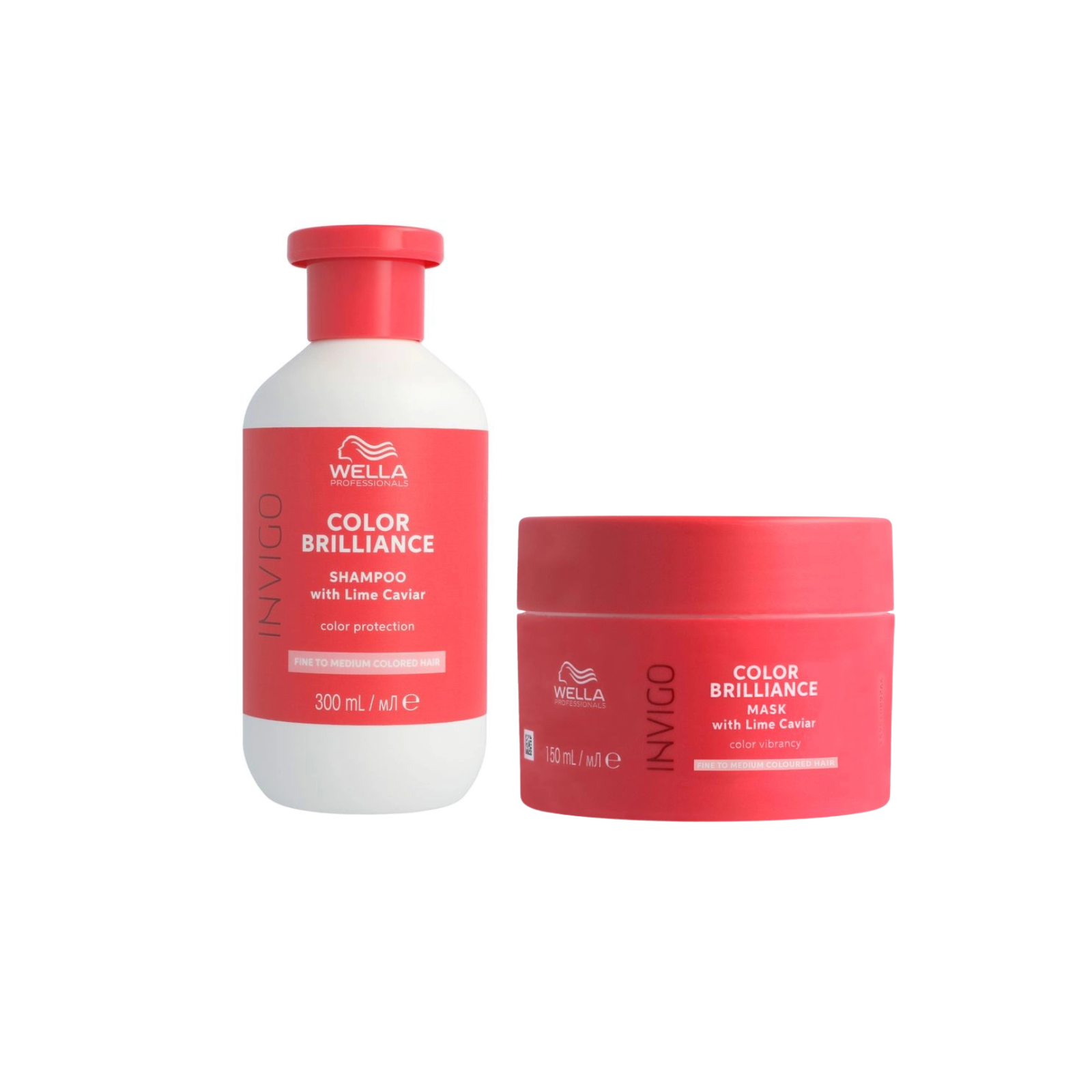 Pachet par fin si vopsit | Wella Brilliance Fine (Sampon 250ml, Masca 150ml)