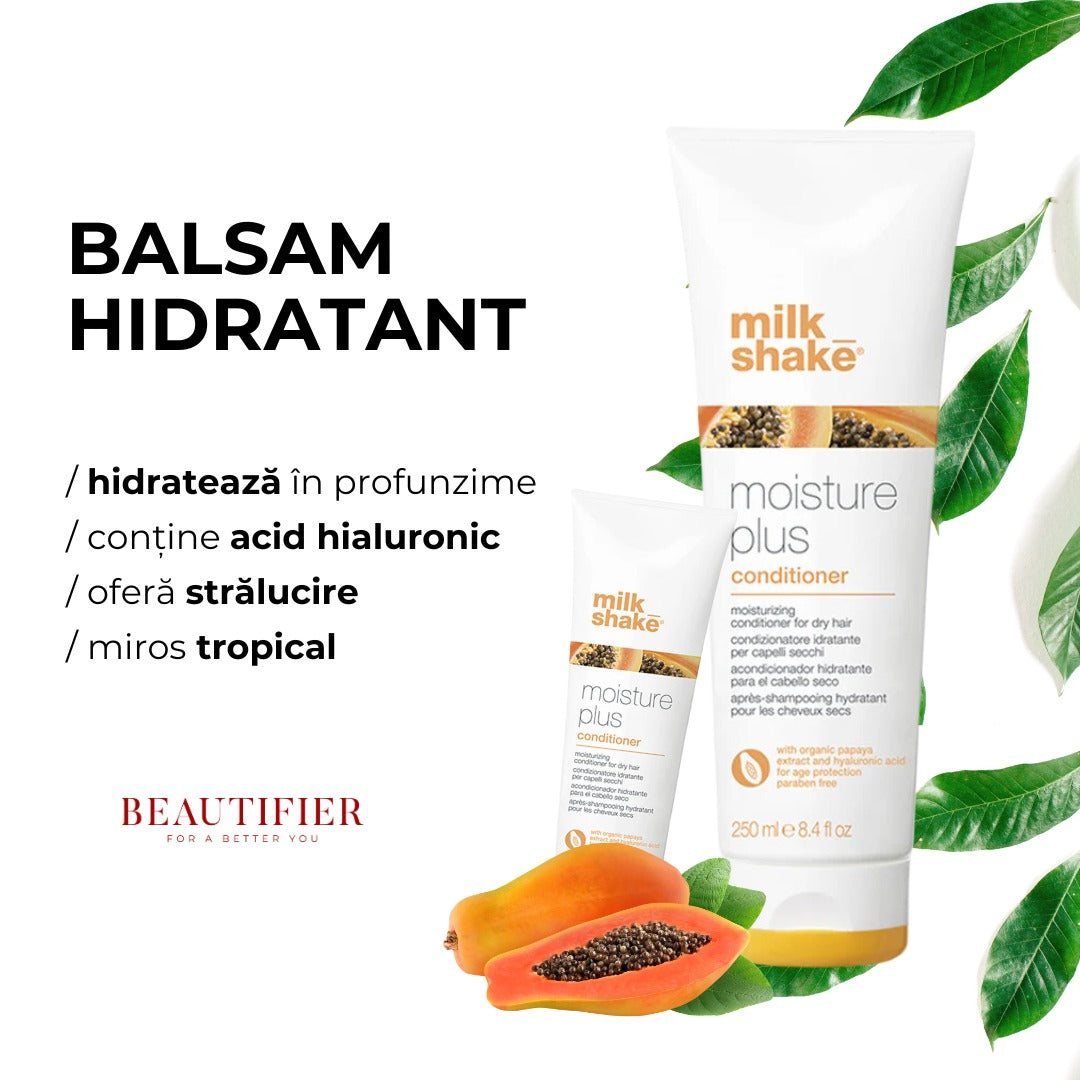 Balsam hidratant pentru par uscat, Moisture Plus - Milkshake